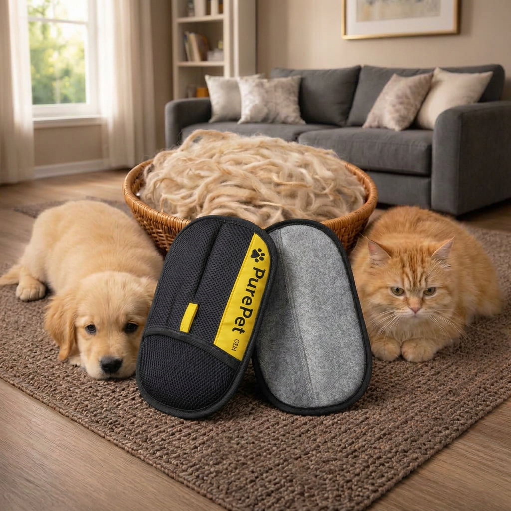 PurePet Glove with puppy and cat